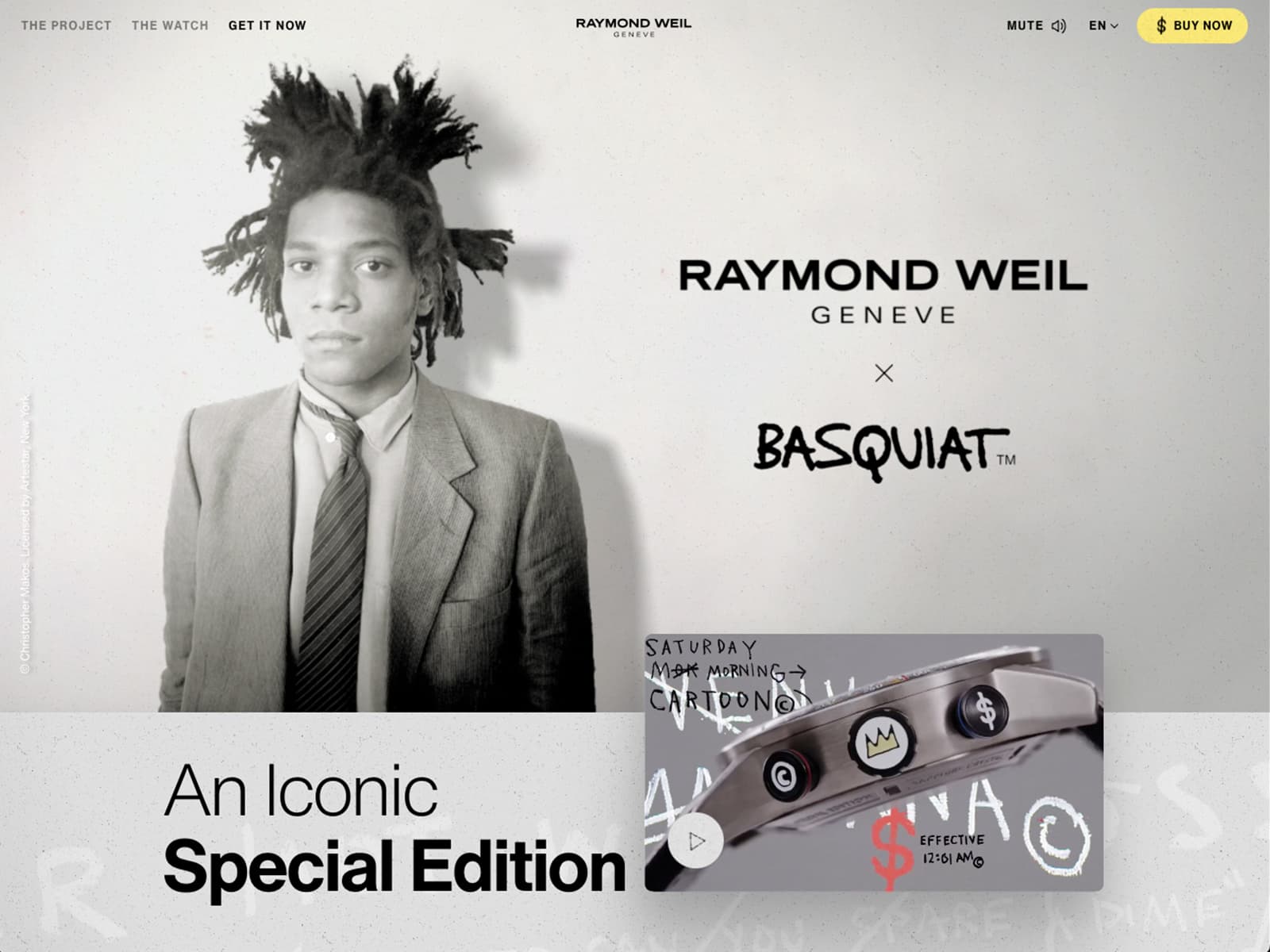 Tendencias en diseño web de relojes Raymond Weil como ejemplo de un diseño web asimétrico.