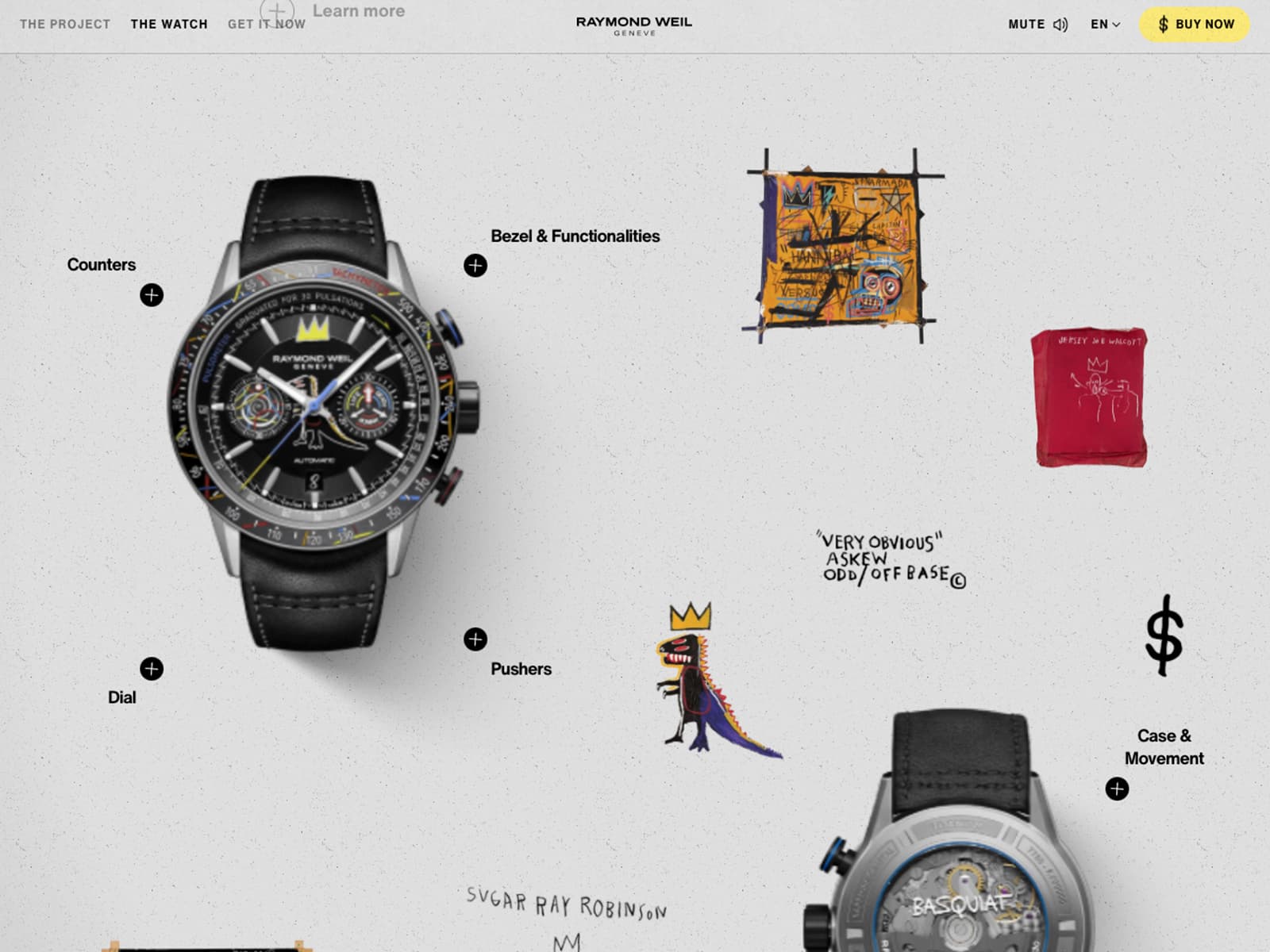 Tendencias en diseño web de la marca de relojes de Raymond Weil como ejemplo de un diseño web asimétrico.