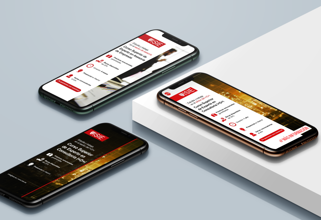 Maqueta de la publicidad que se lanzó para generación de leads de ISIE.