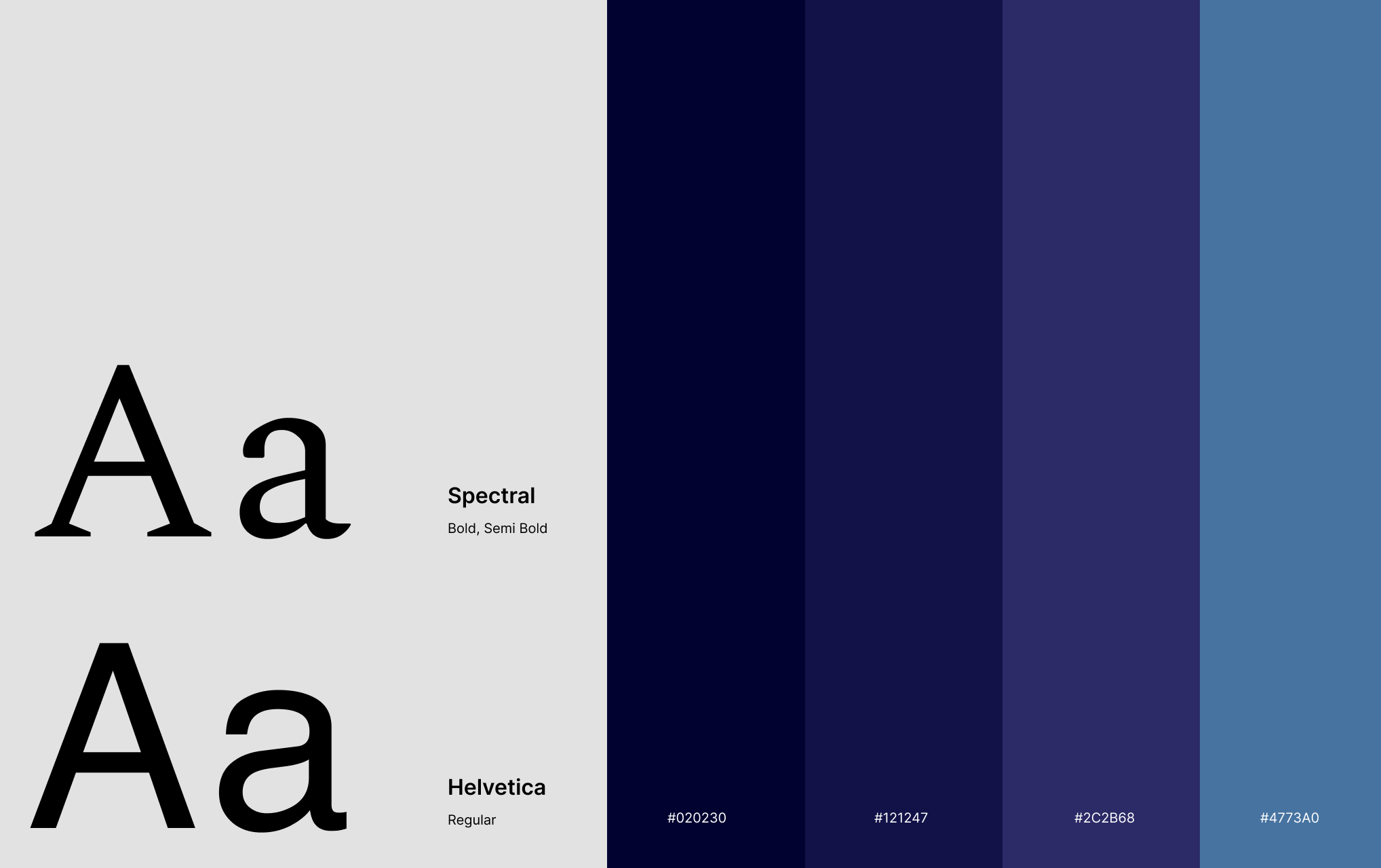 Foto paleta de colores y tipografía que se ha diseñado para la empresa Polaris Finanzas