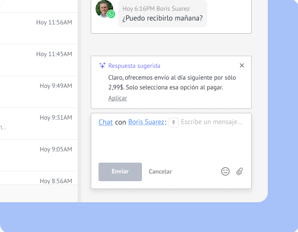 Ejemplo de chat de Kommo, CRM de Camaleón Experience