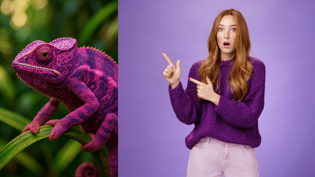 camaleon experience, camaleon y mujer blog Nano Banana